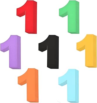 Amazon.co.jp: 42個 カラフル ナンバー1 カットアウト 数字
