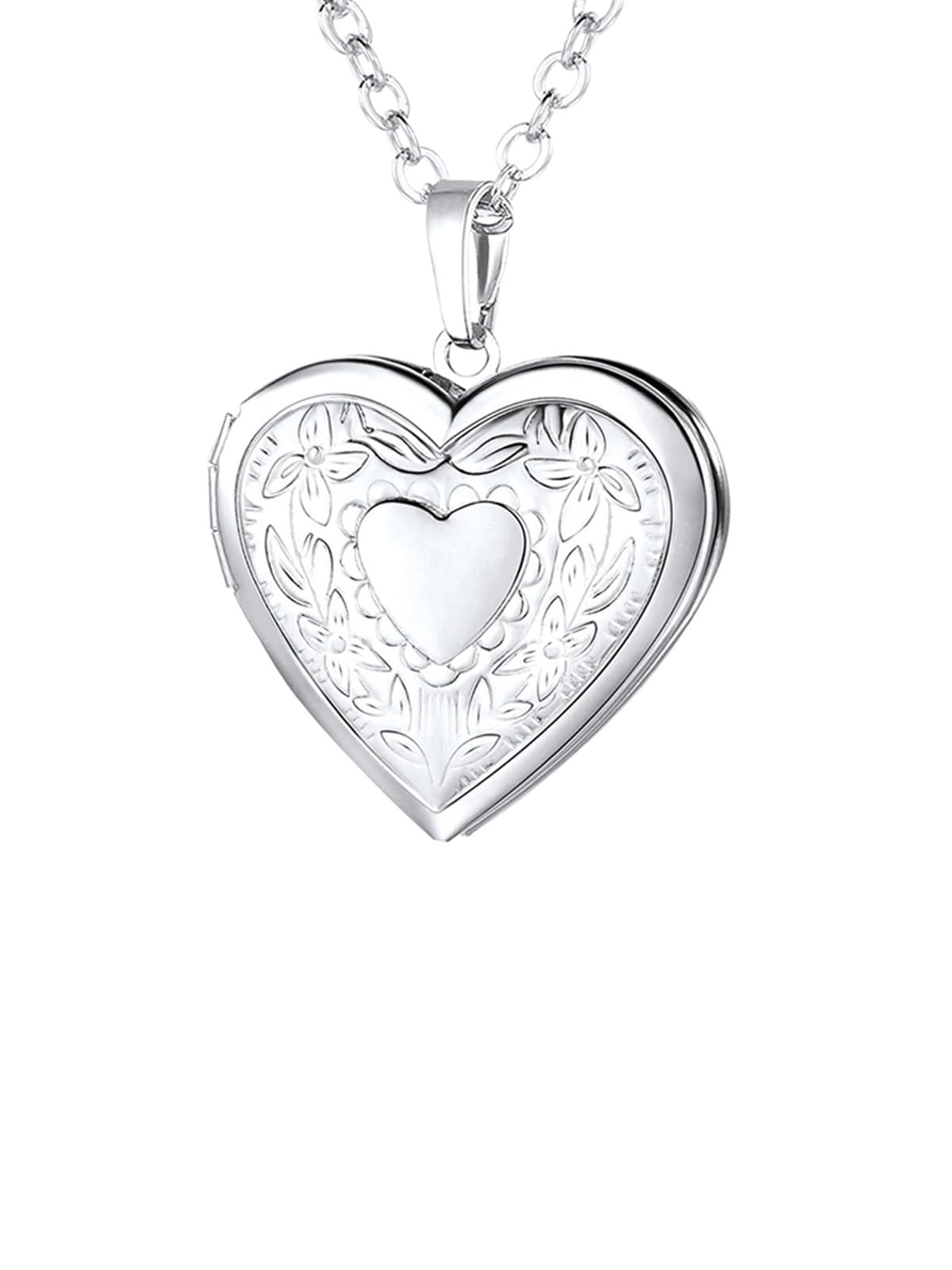 U7 Collana Donna con Foto Personalizzata 4 Stili Ciondolo Medaglione Portafoto Cuore Apribile in Acciaio Inossidabile Argento Rosa Oro Collana Personalizzata con foto Regalo per Mamma Donna Ragazza