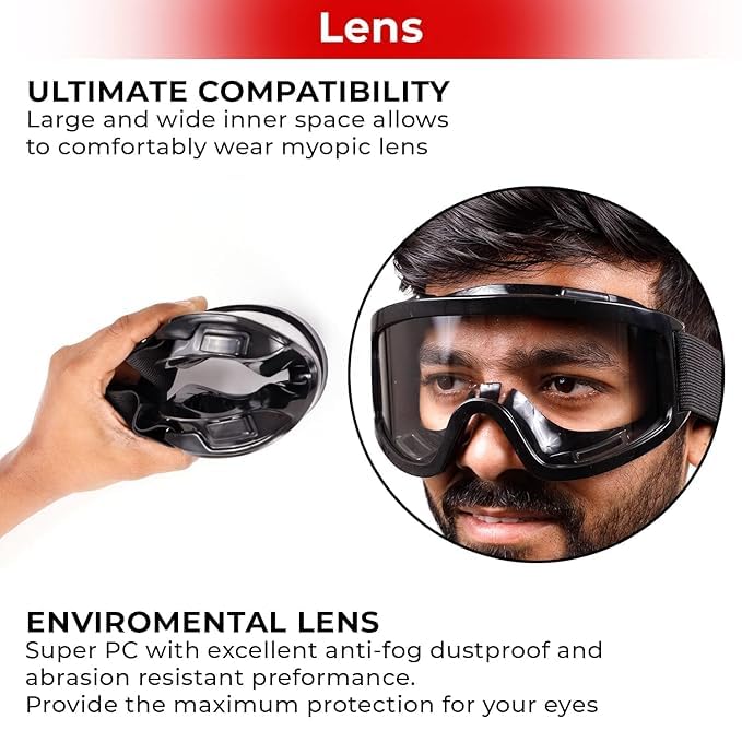 Image of Anti-Fog Full Face Shield Upgraded, Impact & Wind Resistant Cycling Mask with Adjustable Fit, Transparent Protection for Outdoor & Kitchen Use, Heat & Blue Light Blocking