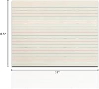 Vista 8 de School Smart Red & Blue Newsprint Paper, 3/4 Inch Ruled, 11 x 8-1/2 Inches, 500 Sheets, White