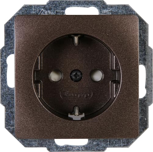 Kopp Paris Schutzkontakt-Steckdose, 1-fach, mit Berührungsschutz, 16A, 250V~, IP20, palisander-braun, 920626085