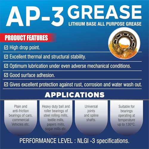 Image of PALCO AP-3 GREASE Pouch 200g (Pack of 5) Multipurpose Water Resistant & Chassis Bearing Lithium Base Anti Corrosion Grease for Car Cycle Bike Chain Lube NLGI-3 Long Lasting Lubricant