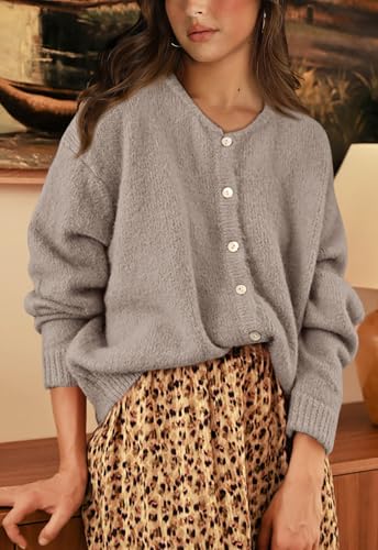 Image of PRETTYGARDEN Long Sleeve Crewneck Button Down Womens Sweaters Fall Open Front Chunky Cardigan Sweaters for Women 2026