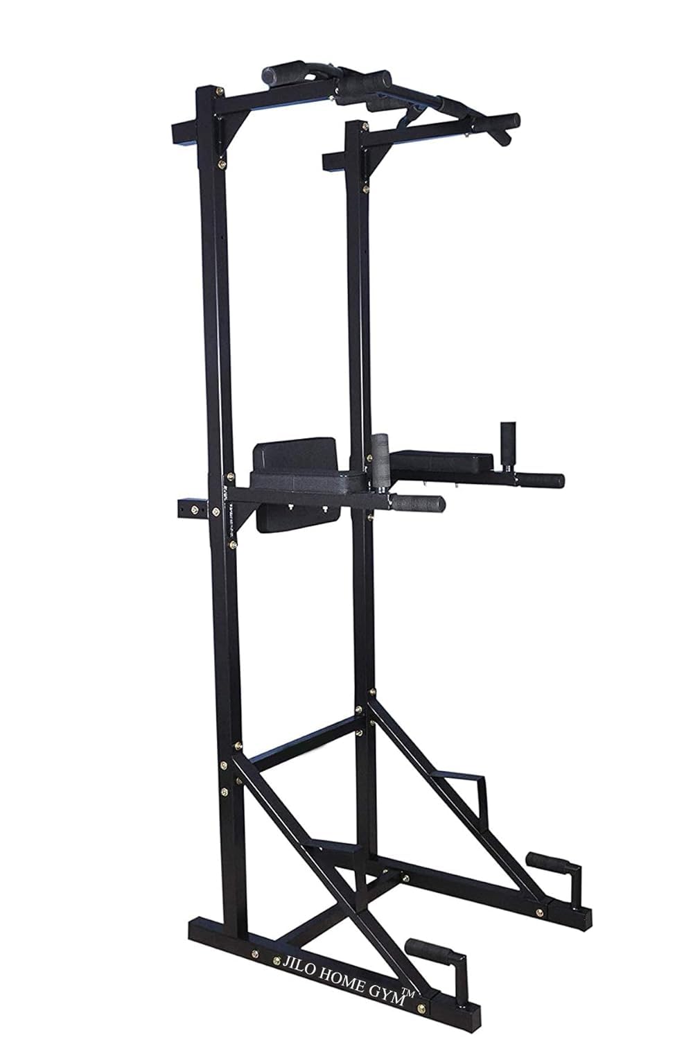 Gym Factory Gym Power Tower, Pull Up Bar with Dip Station, Free Standing Calisthenics Stand, Black