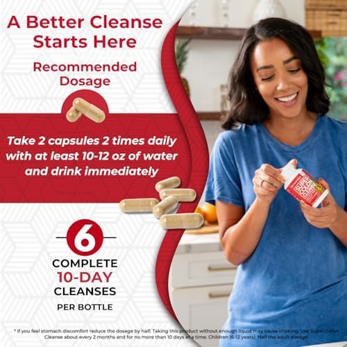 Health Plus Super Colon Cleanse 60 Day Supply of Gentle Gut Cleanse Detox, Psyllium Husk, Probiotics for Constipation Relief & Digestive Support, 240 Capsules - Image 5