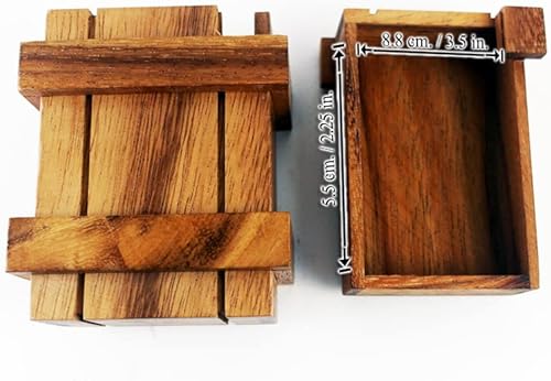 Miniatura 2 de Caja de madera 3D rompecabezas secreto desenvuelve una caja de regalo oculta con un alijo o compartimentos para un amante de los rompecabezas de la