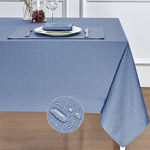Homejoy Round Rectangle Table Cloth – Stainproof Waterproof Washable Polyester Oblong Rectangular Tablecloth, Fabric Table Cover For Kitchen Dining Dinner Table (Light Blue, 60 X 104 Inch) #TOP2
