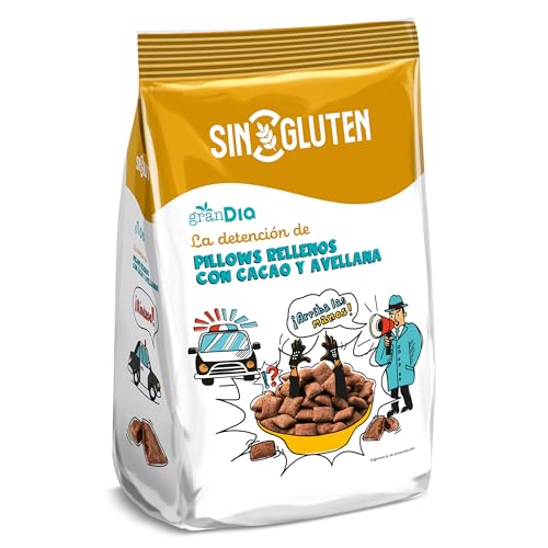Cereal de desayuno | Cereales Rellenos Con Cacao Y Avellana Sin Gluten Gran Dia Bolsa, 400 G