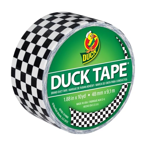 Duck Brand Printed Duct Tape, Checker, 1.88 Inches x 10 Yards, Single Roll (280410)