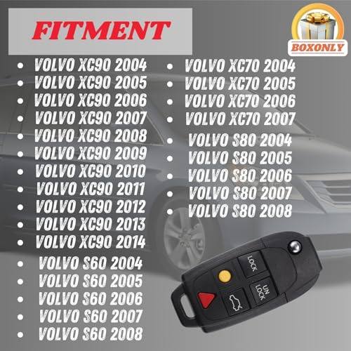 Télécommande de remplacement 315MHz 5 boutons pour XC90 2004-2014 - 3