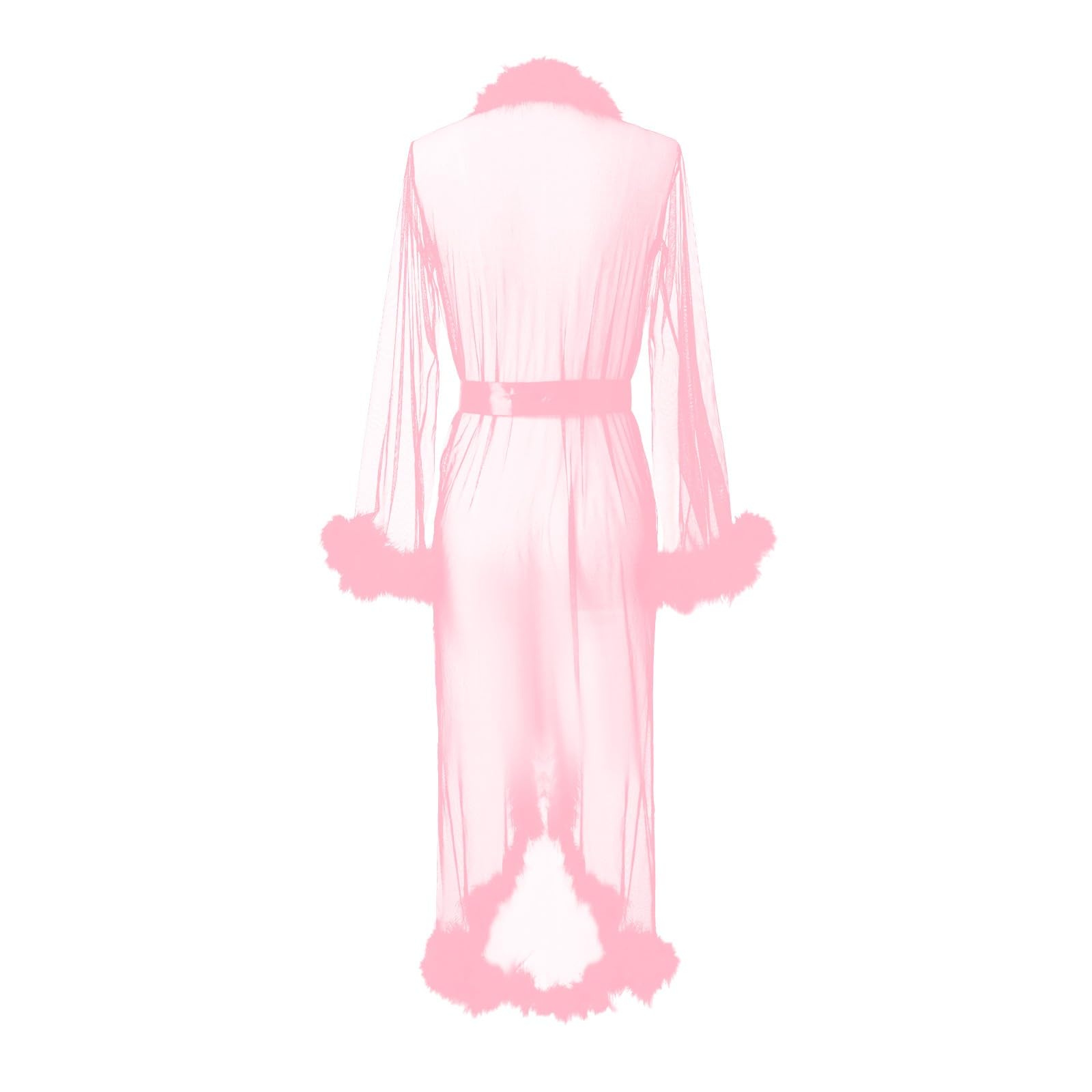Generisch Lingerie Femme Sex Lingerie Sexy Femmes Mode Tulle Robe Longue Lingerie Chemise de Nuit Peignoir Vêtements de Nuit Plume Robe de Mariée Dentelle