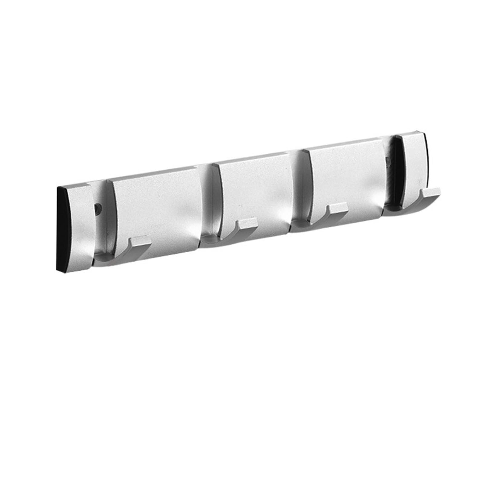 DVMSIEF Coat Hooks Folding Robe Hooks Golden Towel Hanger Nail Installation Wall Rack Coat Clothes Holder for Bathroom Kitchen(Silver 4hooks)