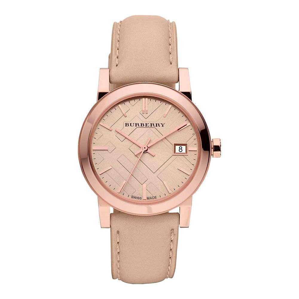 Burberry BU9014 Montre Bracelet en Cuir pour Homme Gris, Bracelet