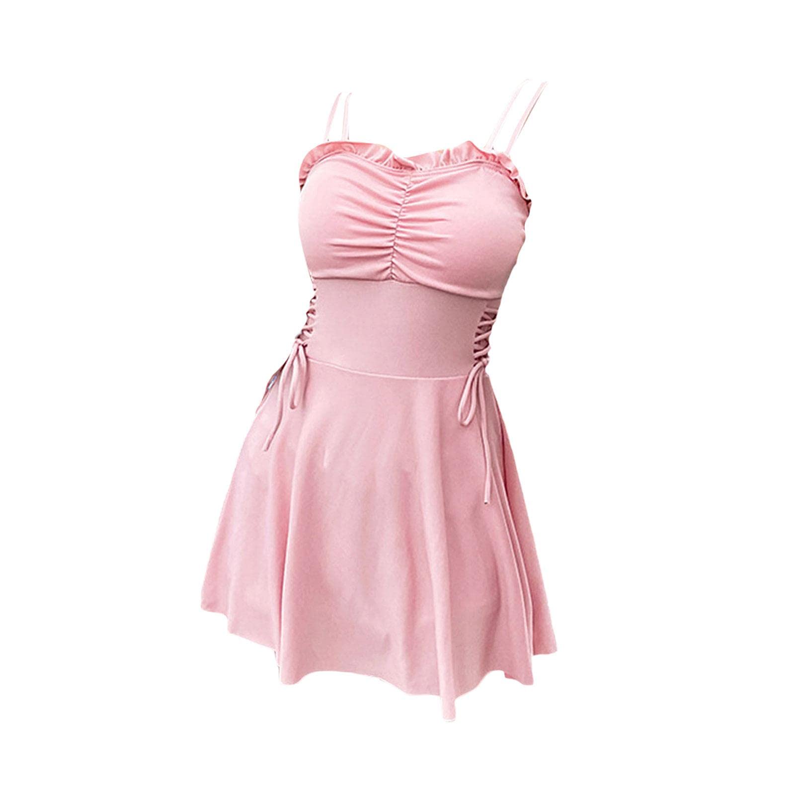 enakshi (label) Women Swimsuits Solid V-Neck Push Up Swim Skirt Beach Bathing Suit Pink XL|Clothing, Shoes & Accessories | Womens Clothing | Swimwear-picture-11