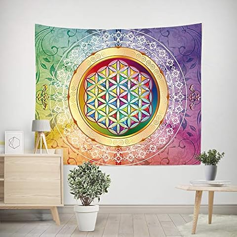 Flower Of Life Hanging Tapestries Personalized Tapestry Decorative Wall Hanging Blanket Wall Carpet Yoga Mat Home Decor Cover