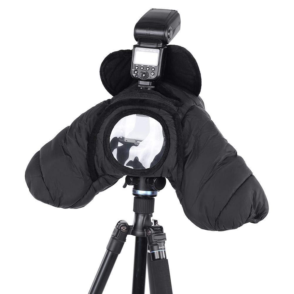 DSLR Camera Winter Thermal Warm Protector Cover Waterproof Windproof Cold and Rain Padded Protective Pouch for Nikon D800(Black)