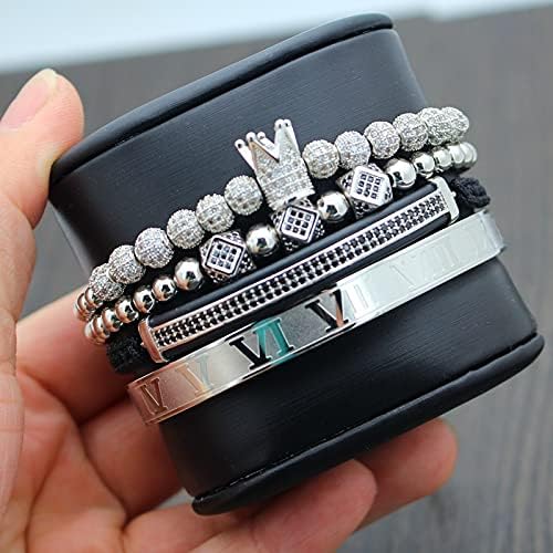 WFYOU Imperial Crown Bracelets for Men 18kt Gold Bracelet Cubic Zirconia Beads Bracelets Cross Bracelets Charm Men Luxury Gift - Image 5