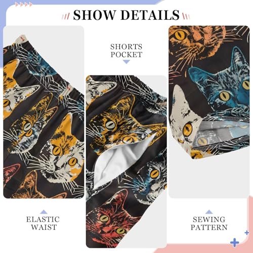 Cat Pajamas Bottoms with Pockets Comfy Pjs Sleepwear Elastic Waistband Pajamas Pants Lounge Pants for 6-14 Years4