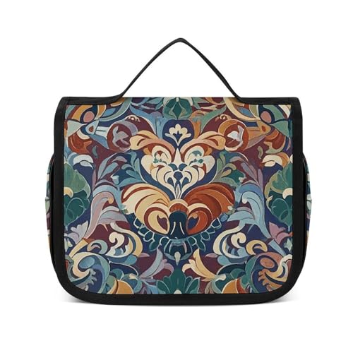 Trousse de toilette brocart fleurs médiévales grand sac de voyage suspendre élégant