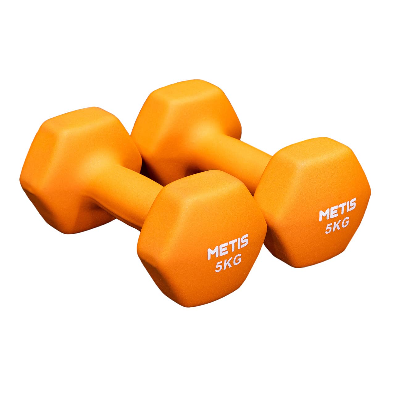 METIS Neoprene Hex Dumbbells | Pair of Dumbbells with Non-Slip Grip – Ergonomic Design for Strength Training & Home Workouts – Available in Multiple Weight Options