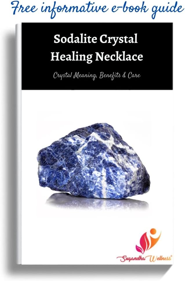 Natural Sodalite Crystal Healing Necklace - for Third Eye Chakra. Promotes Communication, Deepens Meditation, Instills Drive for Truth. Calms Anxiety, Enhances Self-Acceptance. with Stylish SS Chain - Image 4