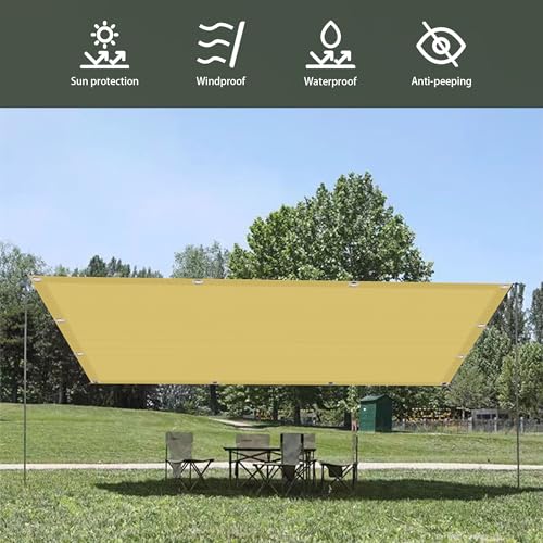 Voile d'ombrage jaune sable pour bloquer la chaleur du soleil - 4