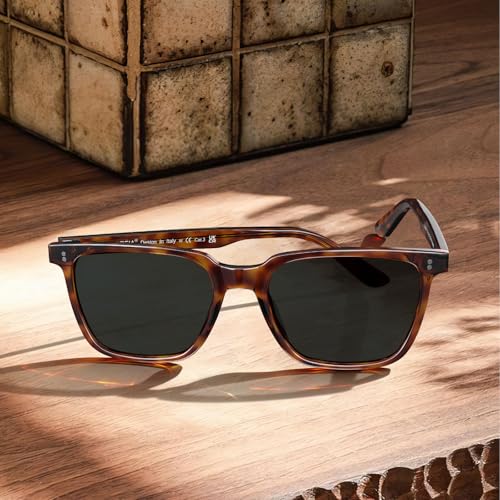 Image of CARFIA Retro Acetate Polarized Sunglasses for Men UV400 Protection Driving Outdoor Anti-Glare Sun Glasses CA5354WS