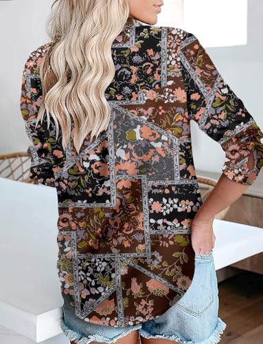 Image of Magritta Women's Shirts Fashion Casual Loose Fit Long Sleeve Button Down Lightweight Collared Blouse Tops