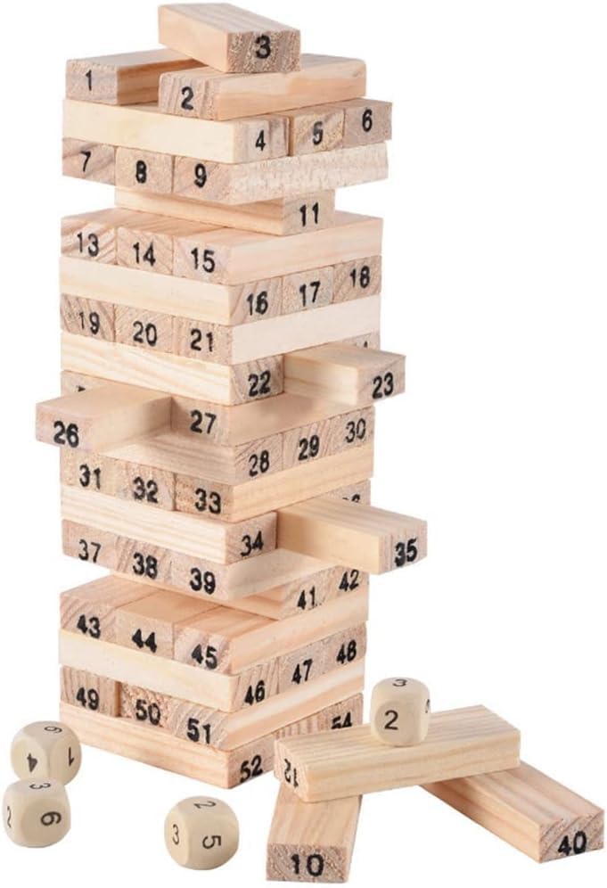 Amazon | ジェンガ クラシック 54個のデジタル 木積み バランスゲーム