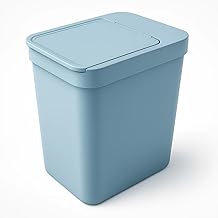 Lixeira Plástica de 15 Litros com Basculante Prática Minimalista para Cozinha, Banheiro Casa Buritis (Azul claro)
