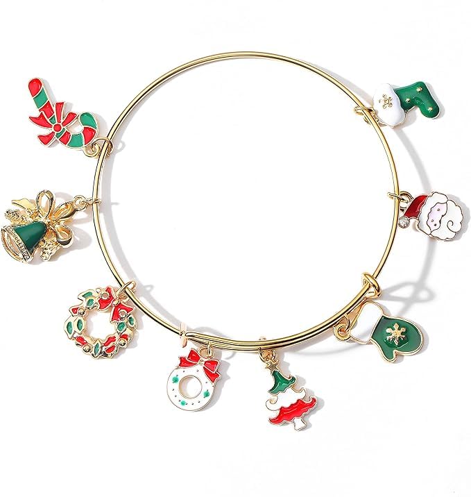 El Regalo Christmas Expandable Charms Bracelet for Women Girls, Thanksgiving Xmas Holiday Crystal Xmas Tree, Santa Clause, Stocking, Bell Charms Bracelet (Style- 2) (B0CPC278BB) Amazon Price History, Amazon Price Tracker