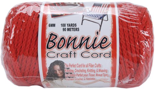 Pepperell NOM257527 Bonnie Macrame Craft Cord 6mm 100 Yards, Red