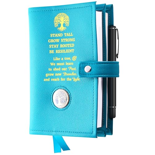 LParkin Premium AA Big Book Cover with Secure Coin Holder - Durable PU Leather Double AA Book Cover for Big Book and 12 Steps & 12 Traditions Unique Sobriety Design - Green Like a Tree