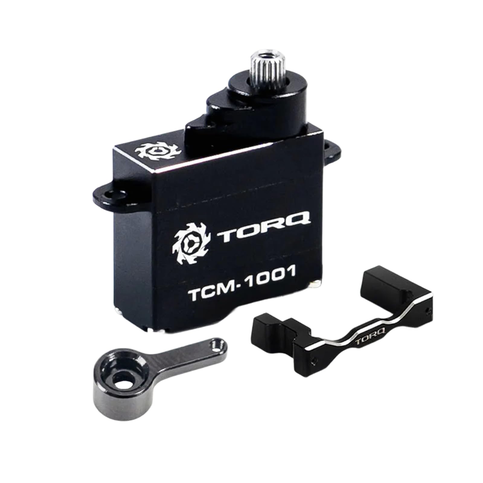 TORQ TCM-1001 Coreless Titanium Gear 7g Micro Digital Precision Servo for Mini Z 1/27, 1/28 RC Cars, Compatible W Losi Micro-B 2WD Brushed Mini RC Buggy 1/24 (TCM-1001 Servo with Horn & Mount)