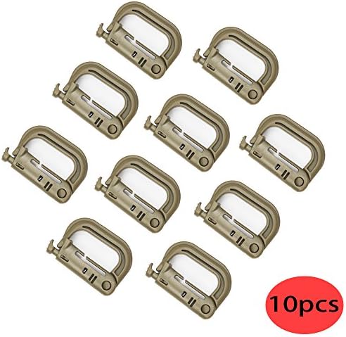 Mairsun 10 Pack Multipurpose D-Ring Grimloc Locking for Molle Webbing