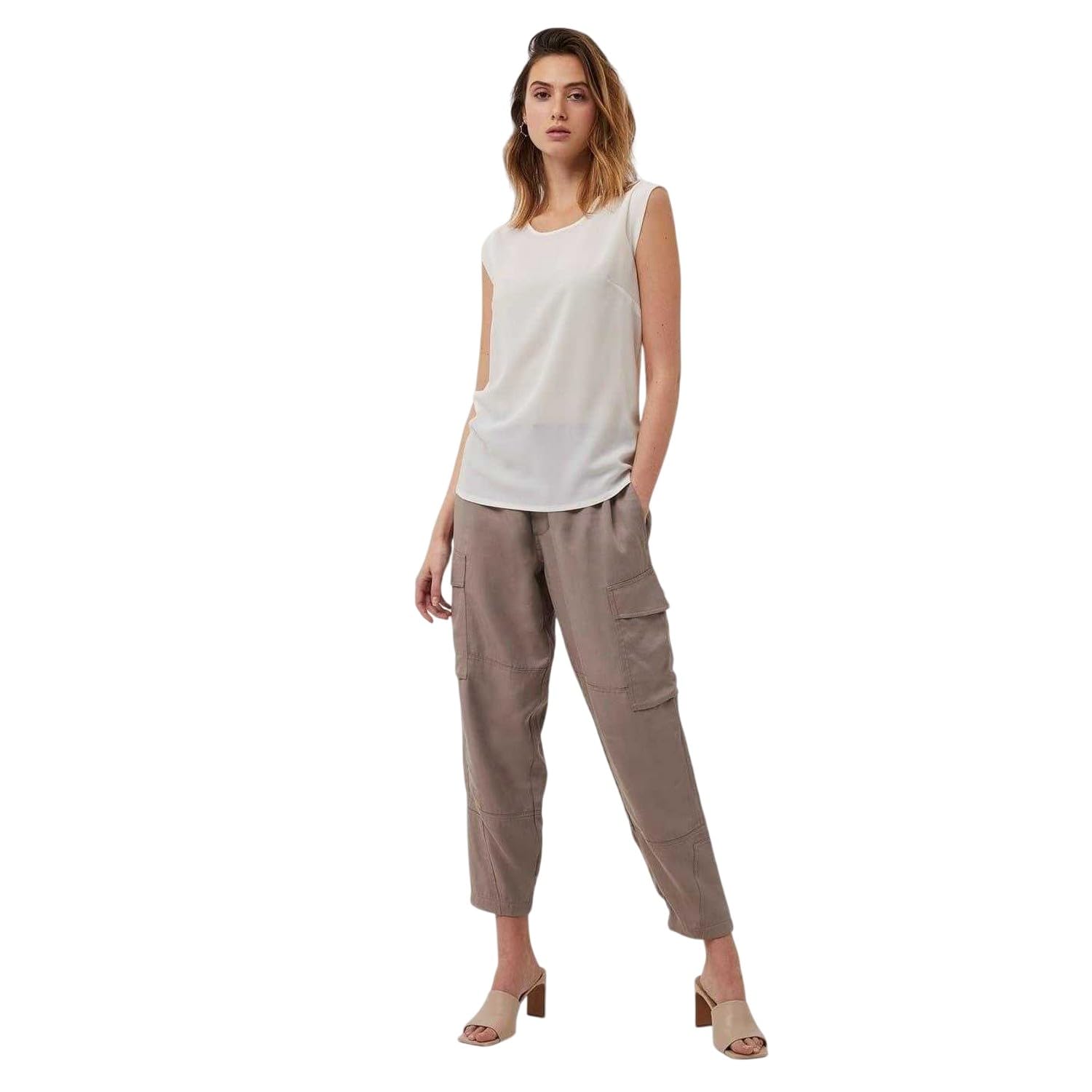 French Connection Damen Top Classic Polly Plains Capped
