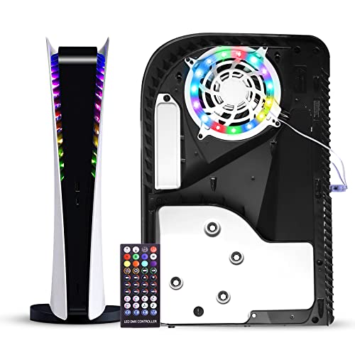 NexiGo RGB-LED-Lichtleiste für Playstation 5 Konsole, mit Musiksynchronisation und 8 Farben über 400 Effekte, IR-Fernbedienung/USB-Steuerung, DIY-Dekoration, für PS5 Disc & Digital Editions