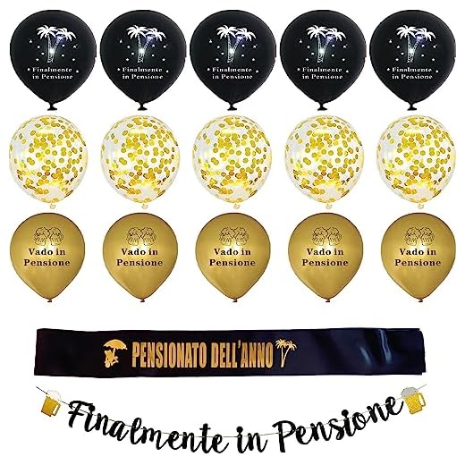 Striscioni Finalmente in Pensione Fascia Fasce Pensione Banner Bandiera Ghirlanda Festone Retirement Palloncino Finalmente in Pensione Decorazioni per Festa di Pensionamento