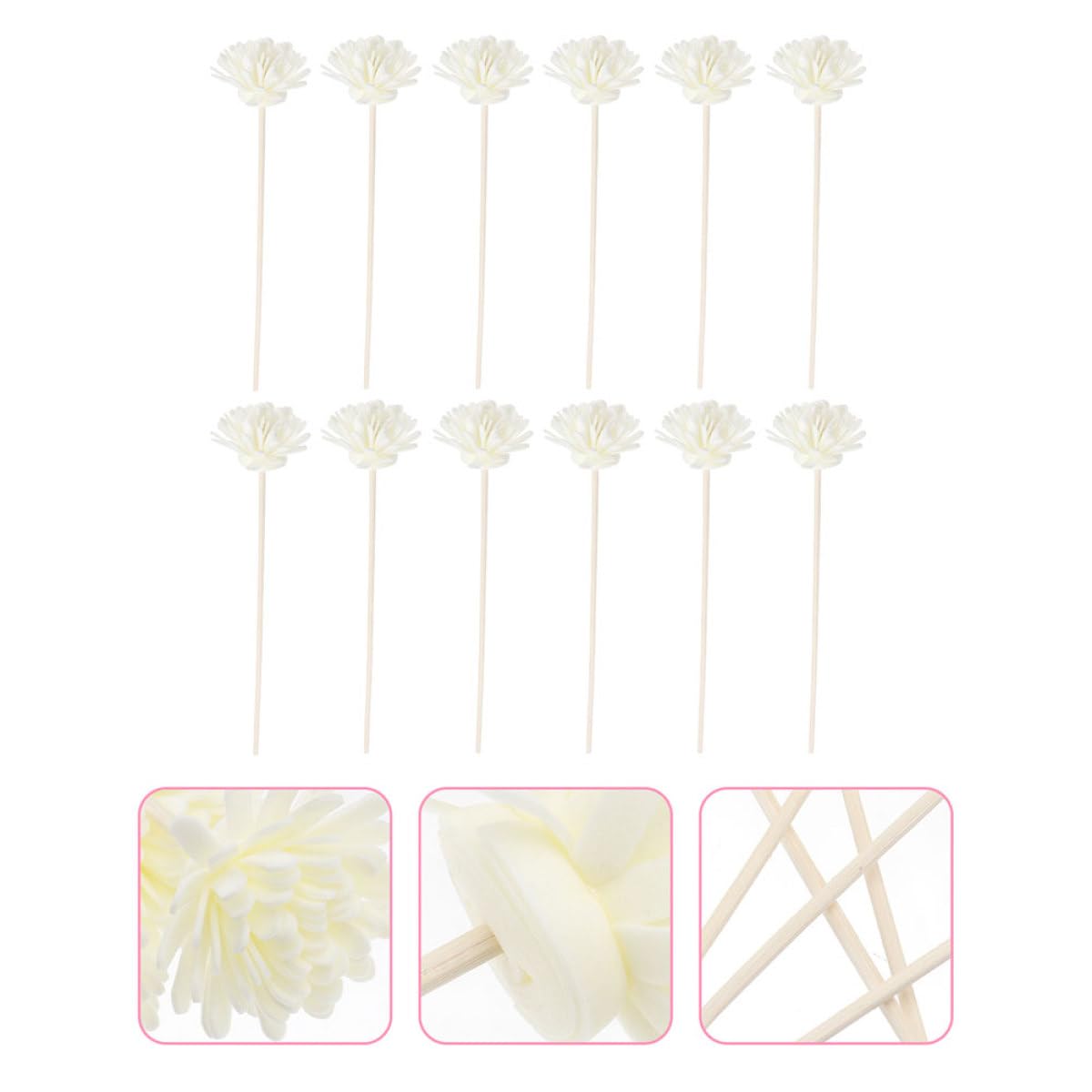 VICASKY Lot de 10 Bâtonnets Diffuseurs de Parfum Fleurs Séchées pour Décoration et Diffusion d'Huiles Essentielles la Maison