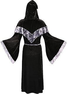 BGFIPAJG Halloween Costumes for Men Gothic Dark Costumes Vintage Patchwork Men's Hooded Leather Jacket Jacket Halloween Cosplay Costumes Black Maroon Halloween Costumes for Men Day Of The Dead