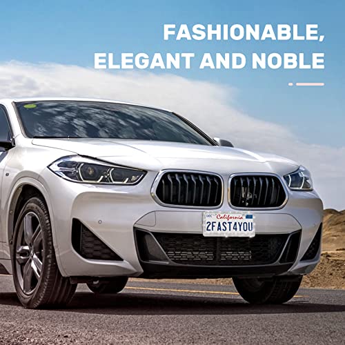 Quanqiufei CPK-0001 2 Pack Bling License Plate Frames, Sparkly Rhinestone Diamond Car License Plate Cover For Women, Stainless Steel Car Accessories With Glitter Crystal Caps  thumb #5