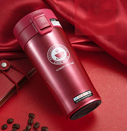 Vaso Termico Café Termo Taza Botella Taza Coche Acero Inoxidable Café Agua Thermos Frascos Termo Cafe Hermetico (Rosa) - Imagen 6