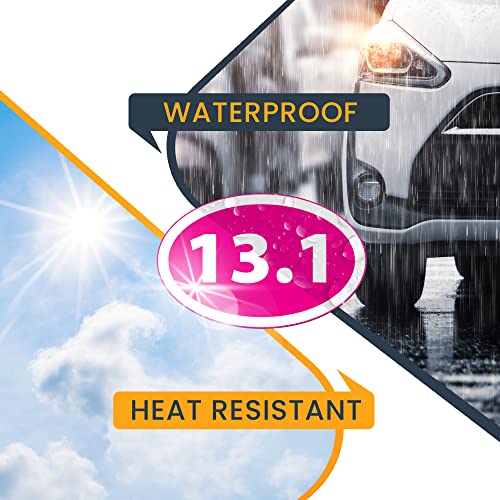 Magnet Me Up 13.1 Half Marathon Inverted Pink Oval Magnet Decal, 4X6 Inches, Heavy Duty Automotive Magnet For Car Truck Suv #TOP5