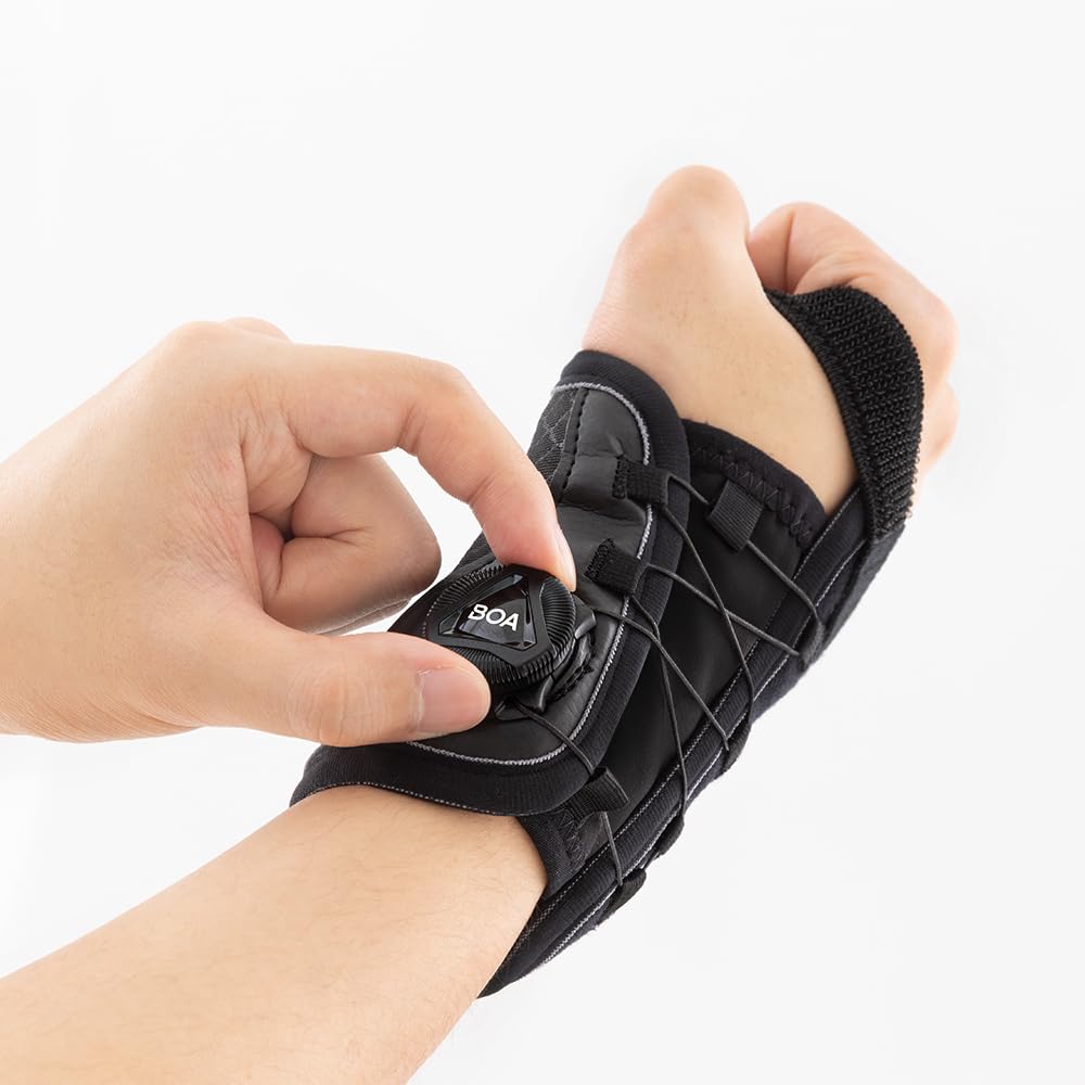 SOZO Boa Micro Adjustable Wrist Brace Support with Splint for Carpal Tunnel Tendonitis Arthritis Wrist Injury and Pain