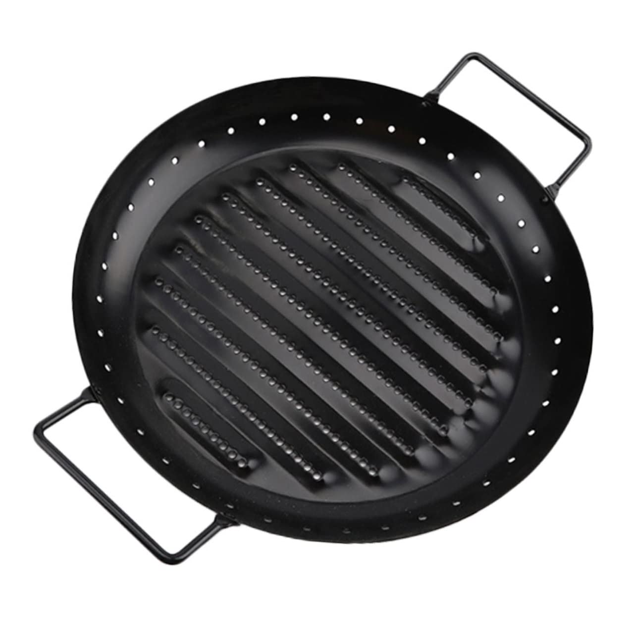 SUPVOX Nonstick Frying Pan Round Outdoor Bbq Frying Pan Barbecue Tray Practical for Camping Made of Sturdy Carbon Steel Easy to Clean