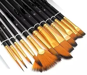 ECLET Art Brush Set for Artists, Painting Brushes Set of 12 Professional Round Pointed Tip Nylon Hair Artist Acrylic Paint Brush for Acrylic/Water Colour/Oil Painting Item 3