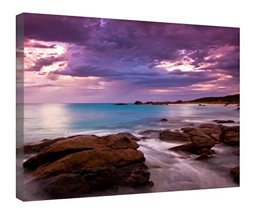 Plage de soirée impression sur toile décorative pour une ambiance relaxante dans le salon