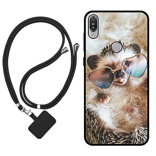 Sunrive Funda Compatible con ASUS Zenfone MAX Pro (M1) ZB601K,Slim Fit Gel Mate Carcasa Case Bumper de Impactos y Anti-Arañazos Espalda Cover (Erizo)+1 X Correa Universal