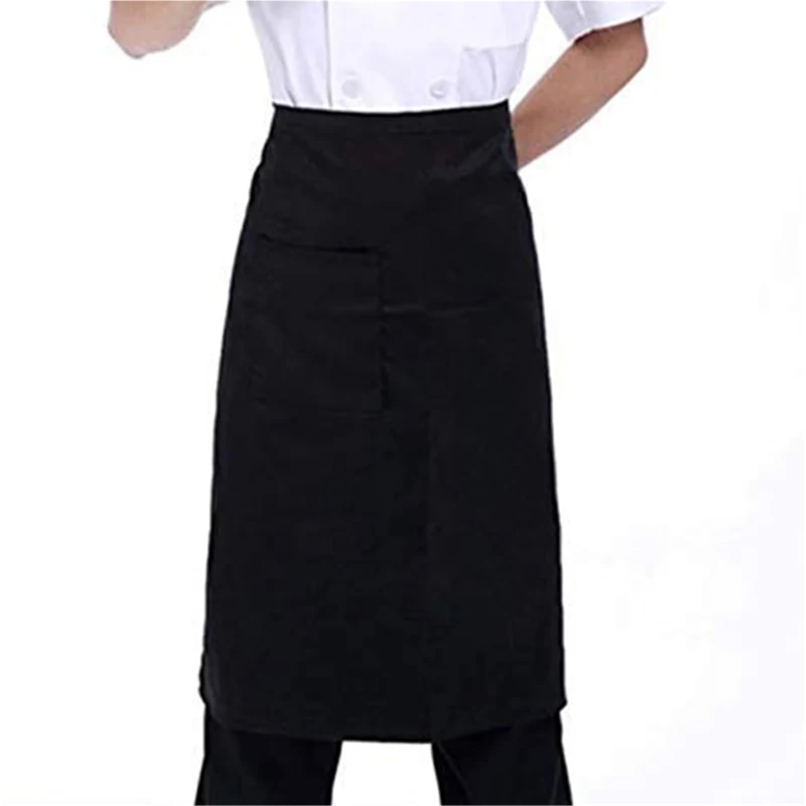 Küchen-Kochschürze, gestreift, kariert, halblange Schürze mit kurzer Taille und Tasche, Catering, Chef, Kellner, Barschürze für Restaurant