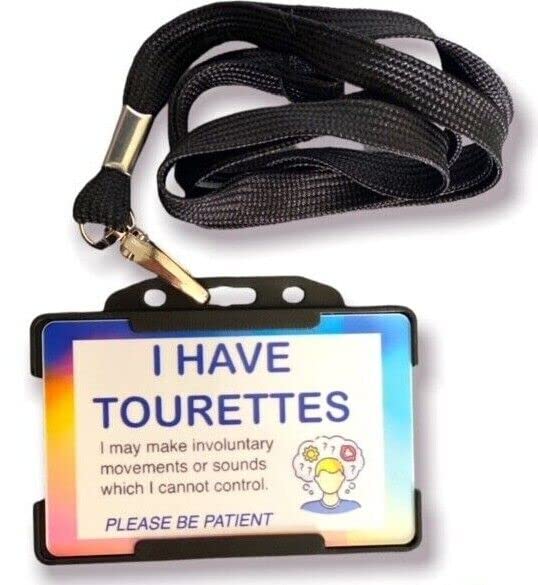 Love By CanvasTourettes Awareness - I Have Tourettes Disability ID Card & Black Lanyard